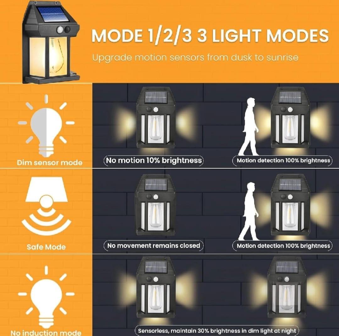 Solar Sensor Lamp with Smart Sensor & Waterproof Design - 1 Pc