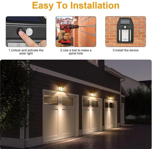 Solar Sensor Lamp with Smart Sensor & Waterproof Design - 1 Pc